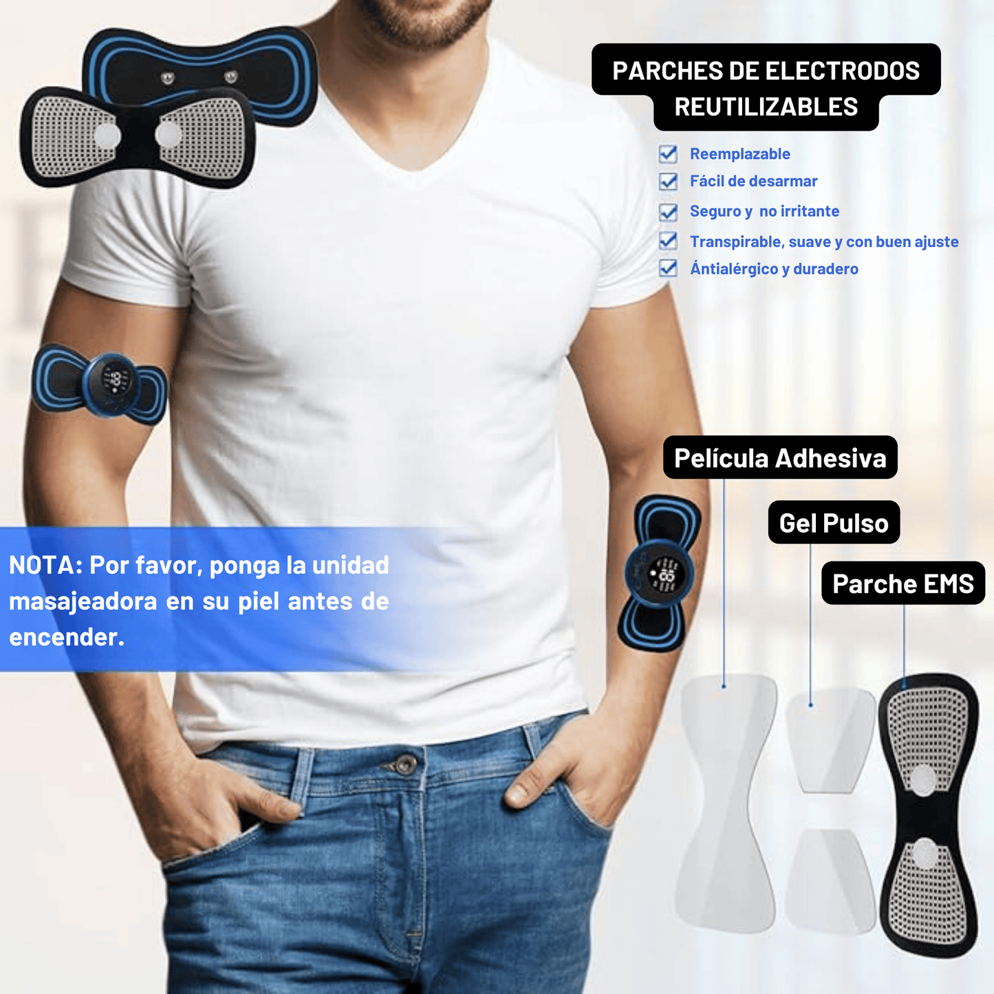¡NUEVO PACK (x2) MINI MASAJEADOR MUSCULAR EMS!